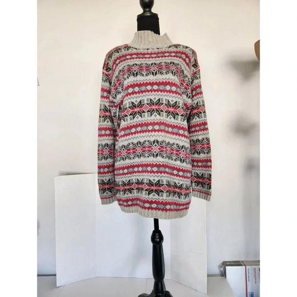 Woods & Gray Other - Vintage Woods & Gray Snowflake Type Knit Pattern Sweater Size Medium Gra…